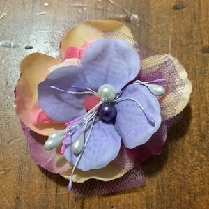 Petal Pops by Miss Janet 100% hand-stitched floral hair, hat or lapel accessory
